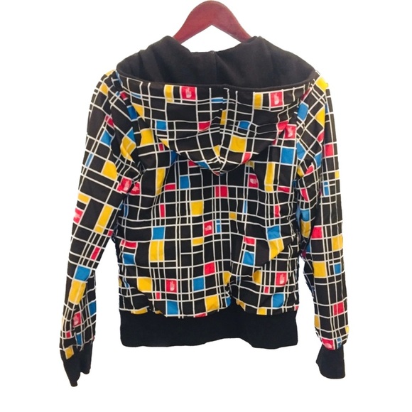 The North Face Mondrian Print Reversible Jacket XS black yellow red blue white - Picture 2 of 9